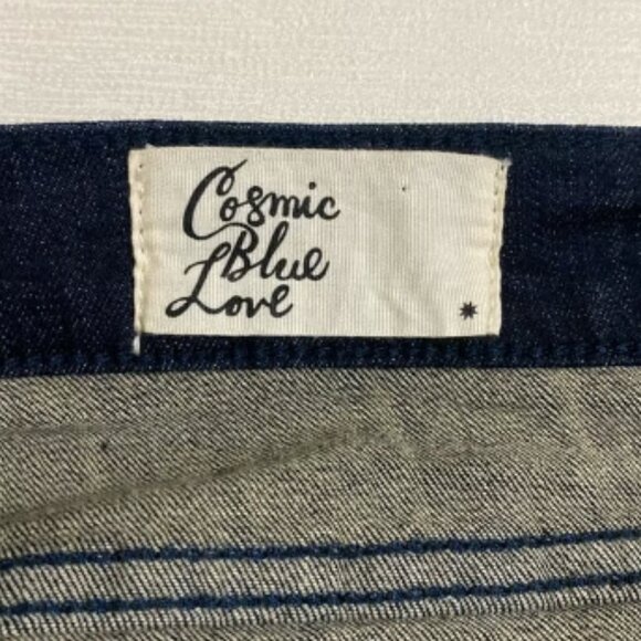 COSMIC BLUE LOVE Women's Dark Blue Bootcut Denim Jean Pants Size 31 - Picture 7 of 10